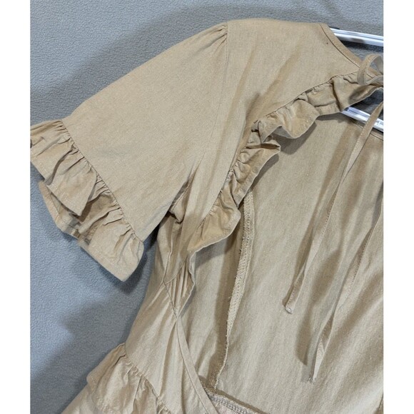 Nasty Gal Backless Romper Womens Size 6 We’ll Back It Ruffle Brown Boho Beachy - Picture 8 of 10
